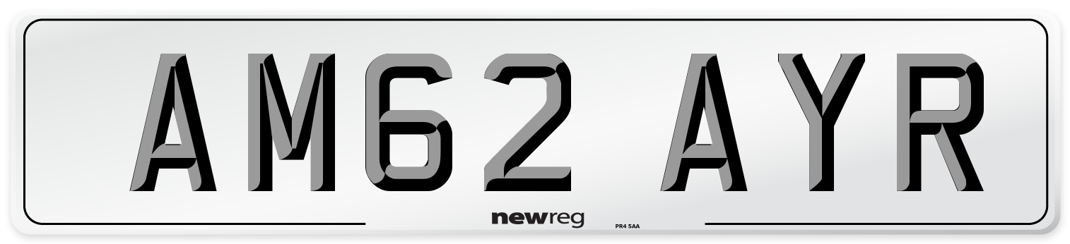 AM62 AYR Number Plate from New Reg